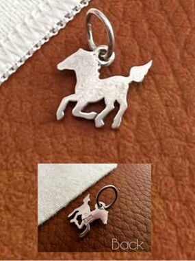 James Avery galloping running horse flat charm RARE RETIRED (uncut for necklace)